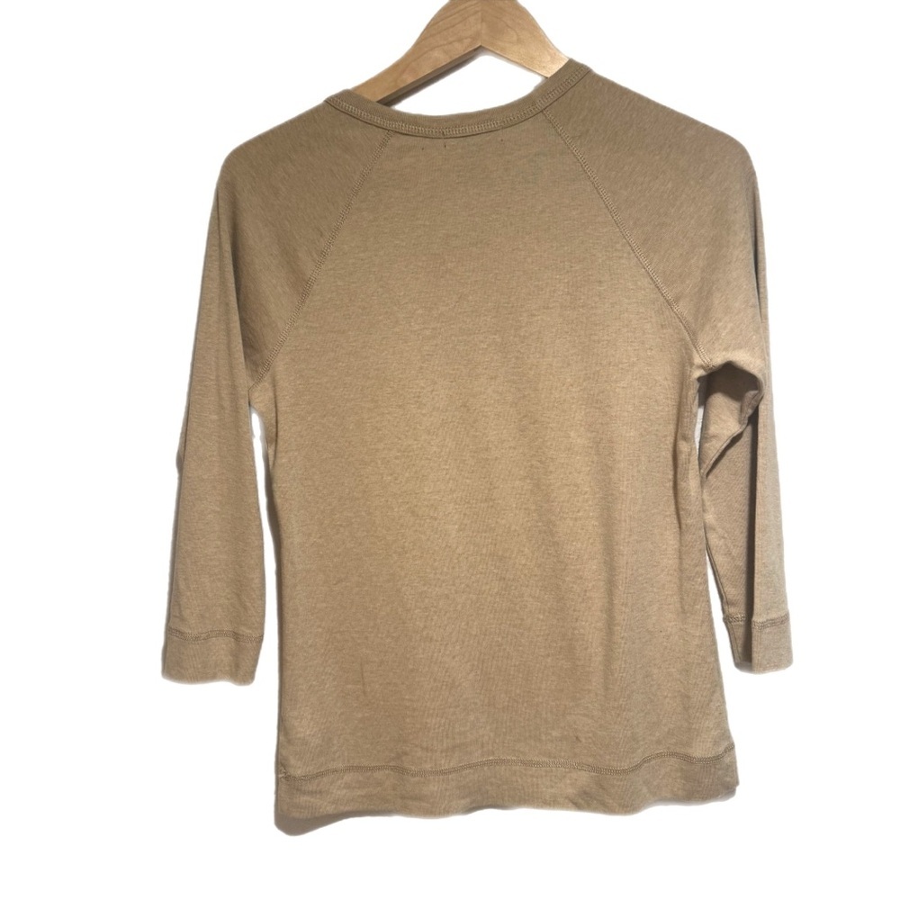 Ralph Lauren Camel Brown 3/4 Sleeve Old Money Top - Picture 2 of 4